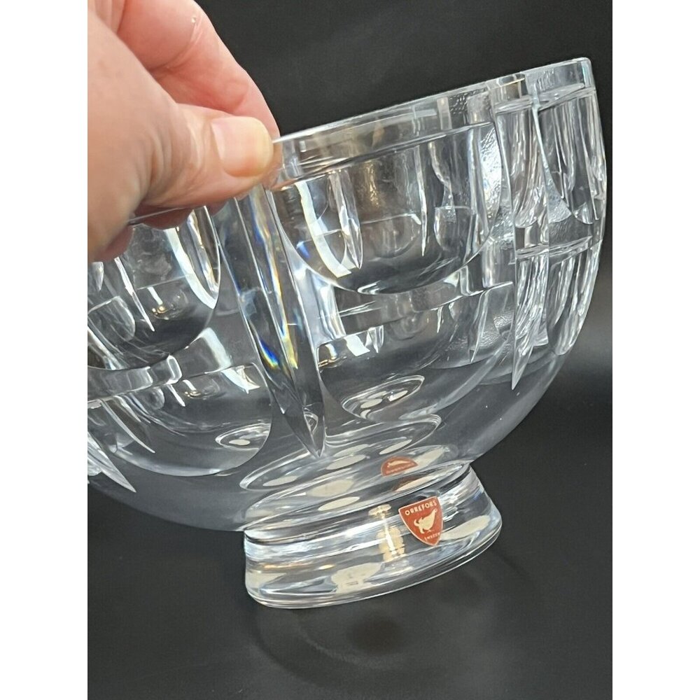 Orrefors Thousand Windows Crystal Bowl 0395-131 Signed Simon Gate 8-1/4 inch Dia - Picture 7 of 12
